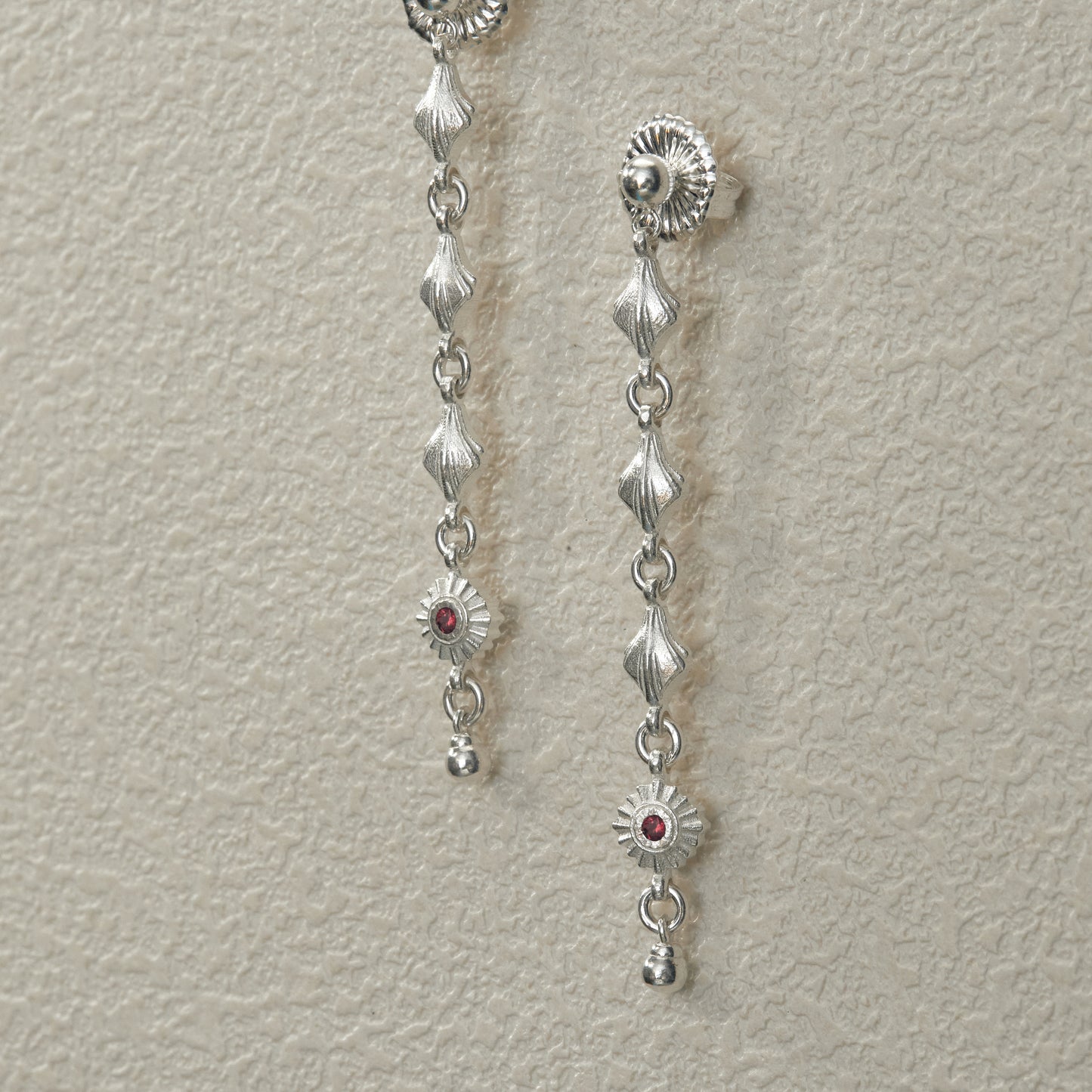 Shell Beaded Earrings - Silver