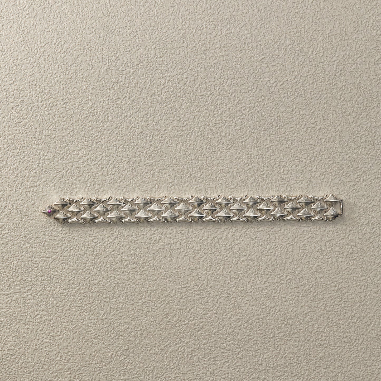 Stone Inlay Bracelet - Silver