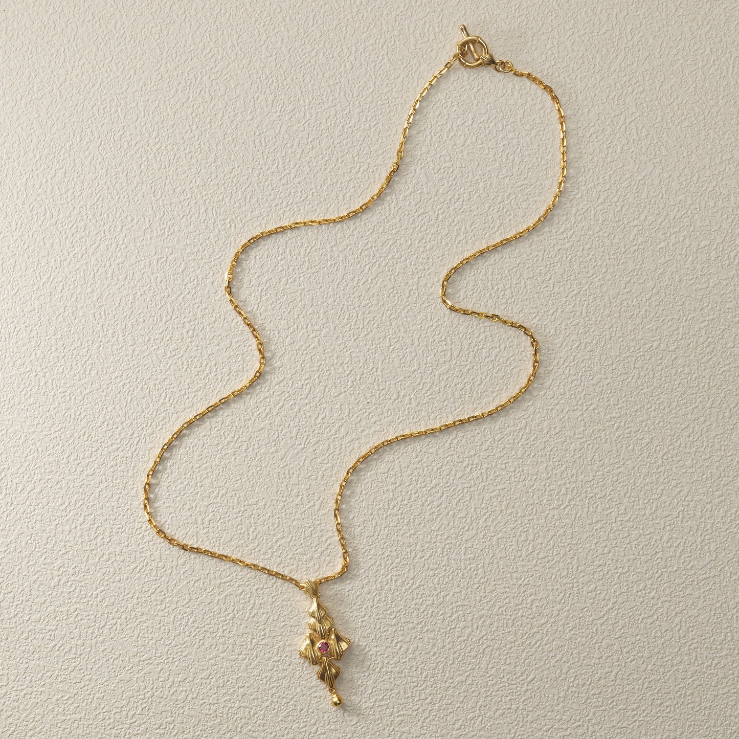Large Pendant Necklace - Gold Plated Brass