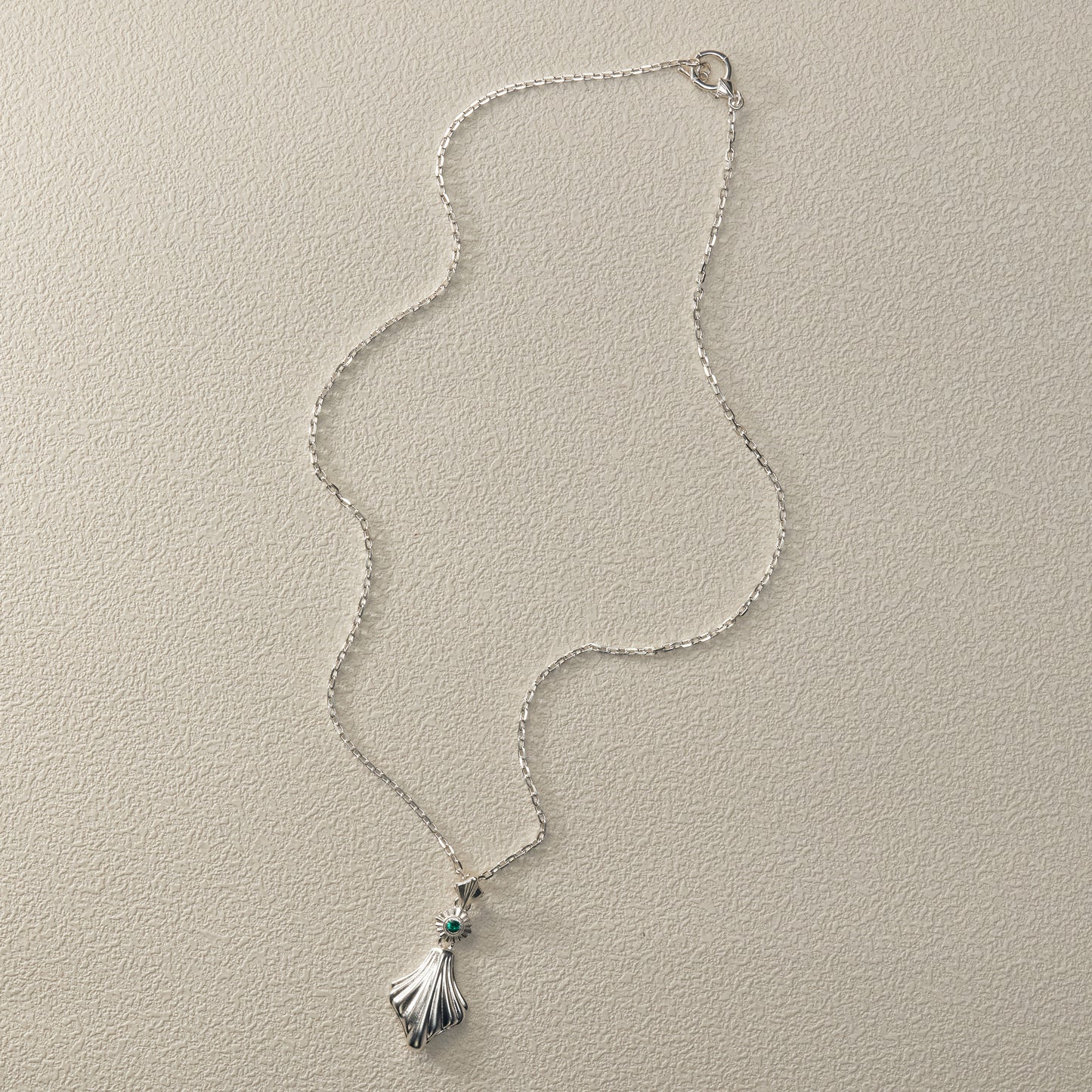 Single Shell Inlay Necklace - Silver
