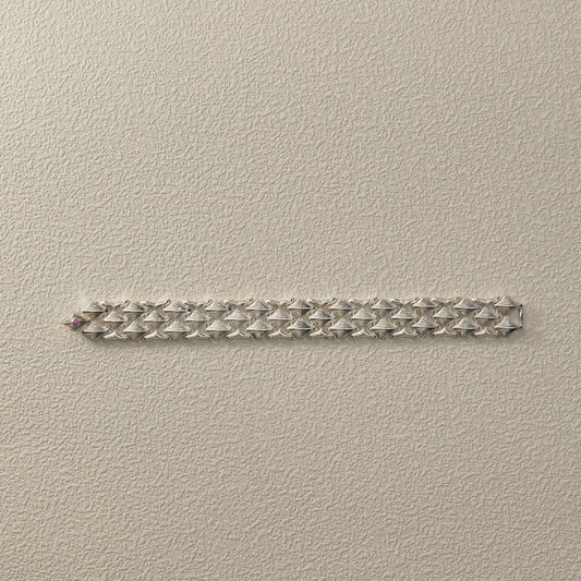 Stone Inlay Bracelet - Silver